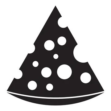 Triangular piece of maasdam cheese showing its characteristic holes Stock Illustration