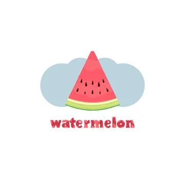 A triangular piece of watermelon. Stock Illustration