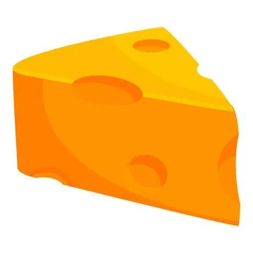 Triangular piece of yellow cheese with holes is lying Stock Illustration