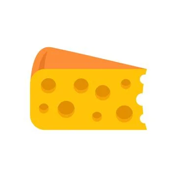 Triangular piece of yellow cheese with holes being bitten イラスト素材