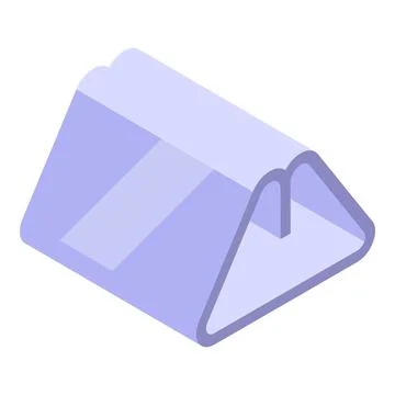 Triangular plastic packaging for food product showing isometric projection イラスト素材