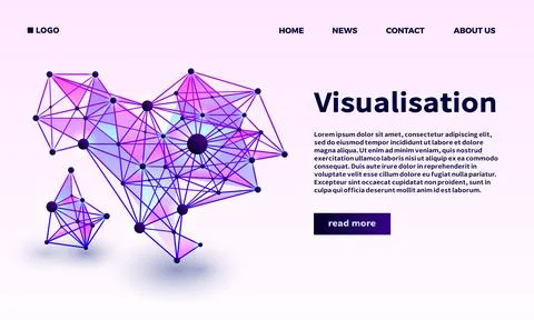 Triangular point visualisation banner, isometric style イラスト素材