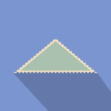 Triangular postage stamp icon, flat style 스톡 일러스트