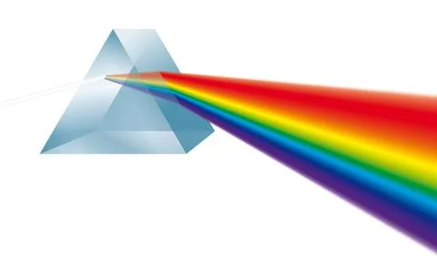 Triangular Prism Breaks Light Into Spectral Colors 스톡 일러스트
