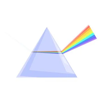 Triangular prism dispersing white light beam into rainbow spectrum 스톡 일러스트
