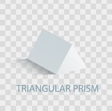 Triangular Prism Geometric Figure in white Color Illustrazione stock