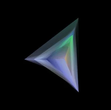Triangular Prism With Layered Color On Black Ilustração Stock