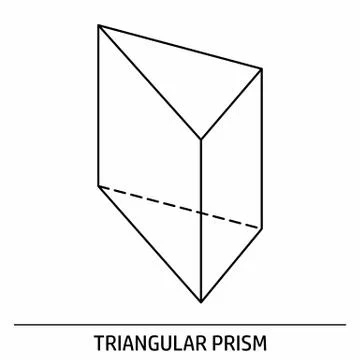 Triangular Prism outline icon Stock Illustration
