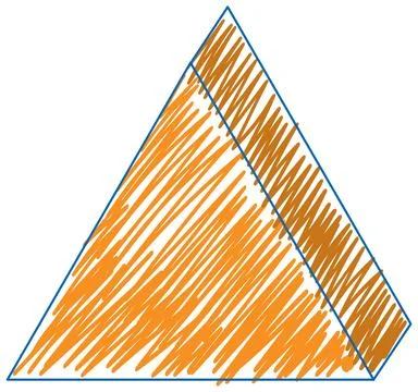 Triangular prism pencil colour sketch simple style Ilustração Stock