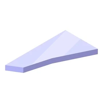 Triangular prism representing minimalist geometric shape in isometric view Illustrazione stock