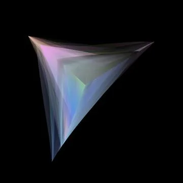 Triangular Prism With Soft Gradient On Black Ilustração Stock