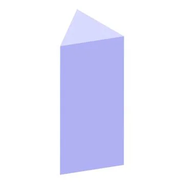 Triangular prism standing on a white background with pastel colors Stock Illustration