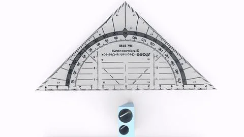 Triangular Protractor with white background Stock Illustration