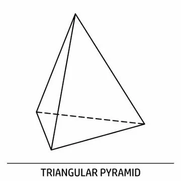 Triangular Pyramid outline icon Illustrazione stock