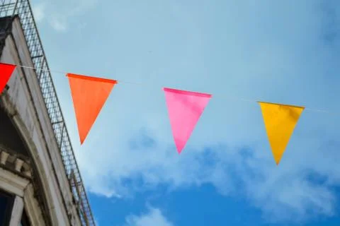 Triangular Rainbow Flags 库存照片