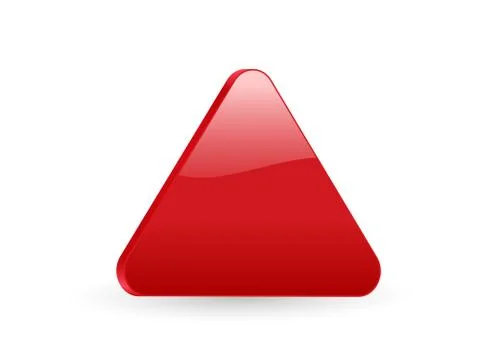 Triangular red 3d icon Ilustração Stock