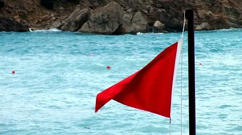Triangular Red Flag Stock Footage 11874499