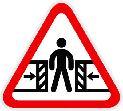 Triangular red Warning Hazard Symbol, vector illustration Stock Illustration