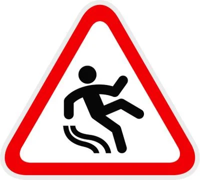 Triangular red Warning Hazard Symbol, vector illustration Ilustração Stock