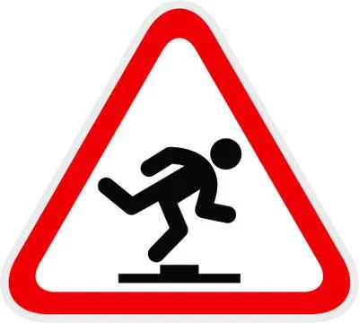 Triangular red Warning Hazard Symbol, vector illustration Ilustração Stock