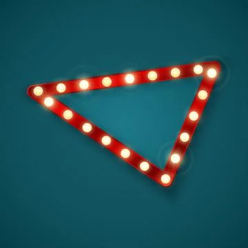 Triangular retro banner. Signboard in a motel or casino advertising with spac Stock Illustration