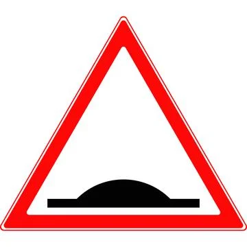 Triangular road sign, artificial irregularity. Vector image. Stock Illustration