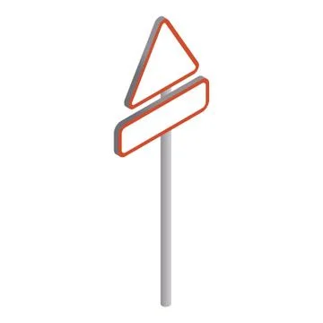 Triangular road sign icon, isometric 3d style Illustrazione stock