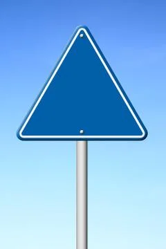Triangular road sign with sky Stock Illustration