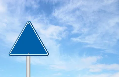 Triangular road sign with sky Stock Illustration