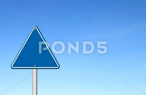 Triangular road sign with sky Stock Illustration