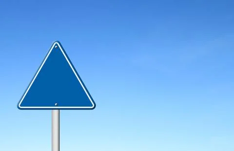 Triangular road sign with sky Stock Illustration