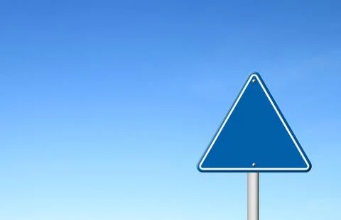 Triangular road sign with sky Illustrazione stock