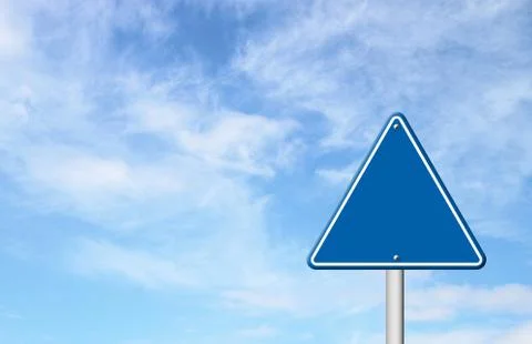 Triangular road sign with sky Stock Illustration