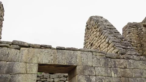 Triangular Roofs and Stone Constructions in Machu Picchu. Stock Footage 277465743