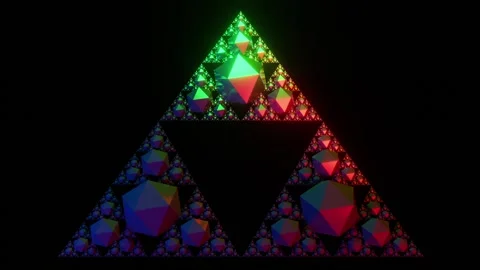 Triangular Rotating Gemstones Fractal Pattern Stock Footage 221441992