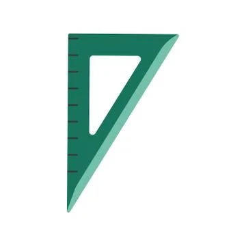 Triangular rule on white background. Vector illustration in trendy flat style. Stock Illustration