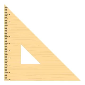 Triangular ruler icon, flat style. Ilustración de archivo