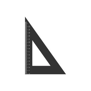 Triangular ruler icon isolated. Straightedge symbol. Geometric symbol. Flat イラスト素材