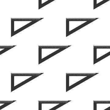Triangular ruler icon seamless pattern on white background. Straightedge symbol イラスト素材