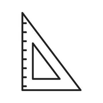 Triangular ruler icon vector on white background Stock Illustration