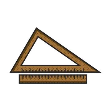 Triangular ruler instrument Illustrazione stock