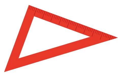 Triangular Ruler or Measuring Tool, Stationery Stock Illustration