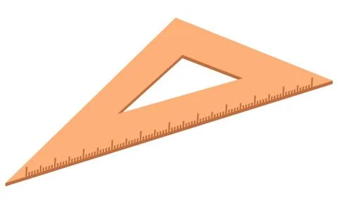 Triangular Ruler or Measuring Tool, Stationery Illustrazione stock