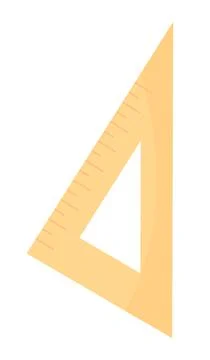 Triangular ruler semi flat color vector object Stock Illustration