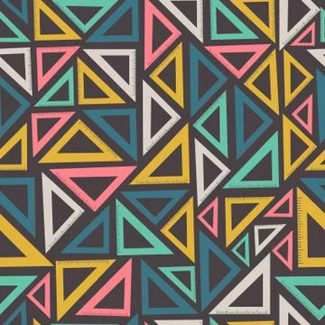 Triangular rulers on dark grey background, vector seamless pattern. Stationery Stock Illustration