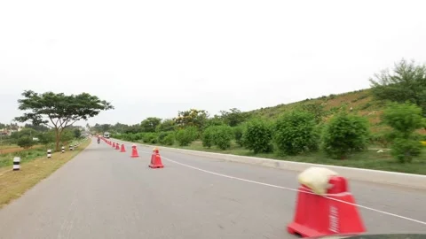 Triangular safety barricades footage Видео 156990695