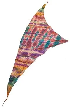 Triangular scarf from hand painted linen batik triangular scarf from hand ... 스톡 사진