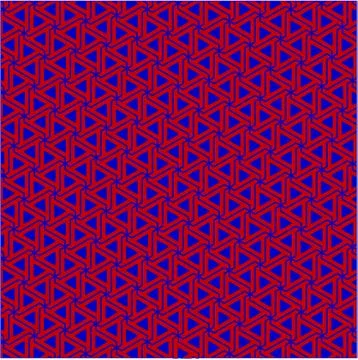 Triangular seamless repeat pattern geometric simple shape - red and blue Stock Illustration