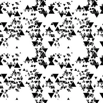 Triangular seamless vector pattern. Abstract black triangles on white background イラスト素材