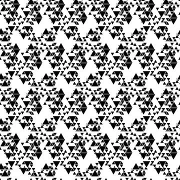 Triangular seamless vector pattern. Abstract black triangles on white background Stock Illustration